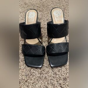 Vince Camuto Black Quilted Sandals